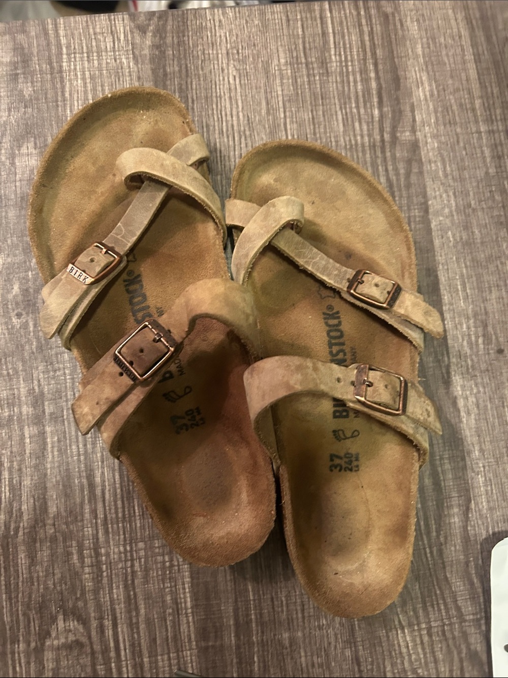 Birkenstock women’s  Double Strap Suede Sandals in Brown/Tan